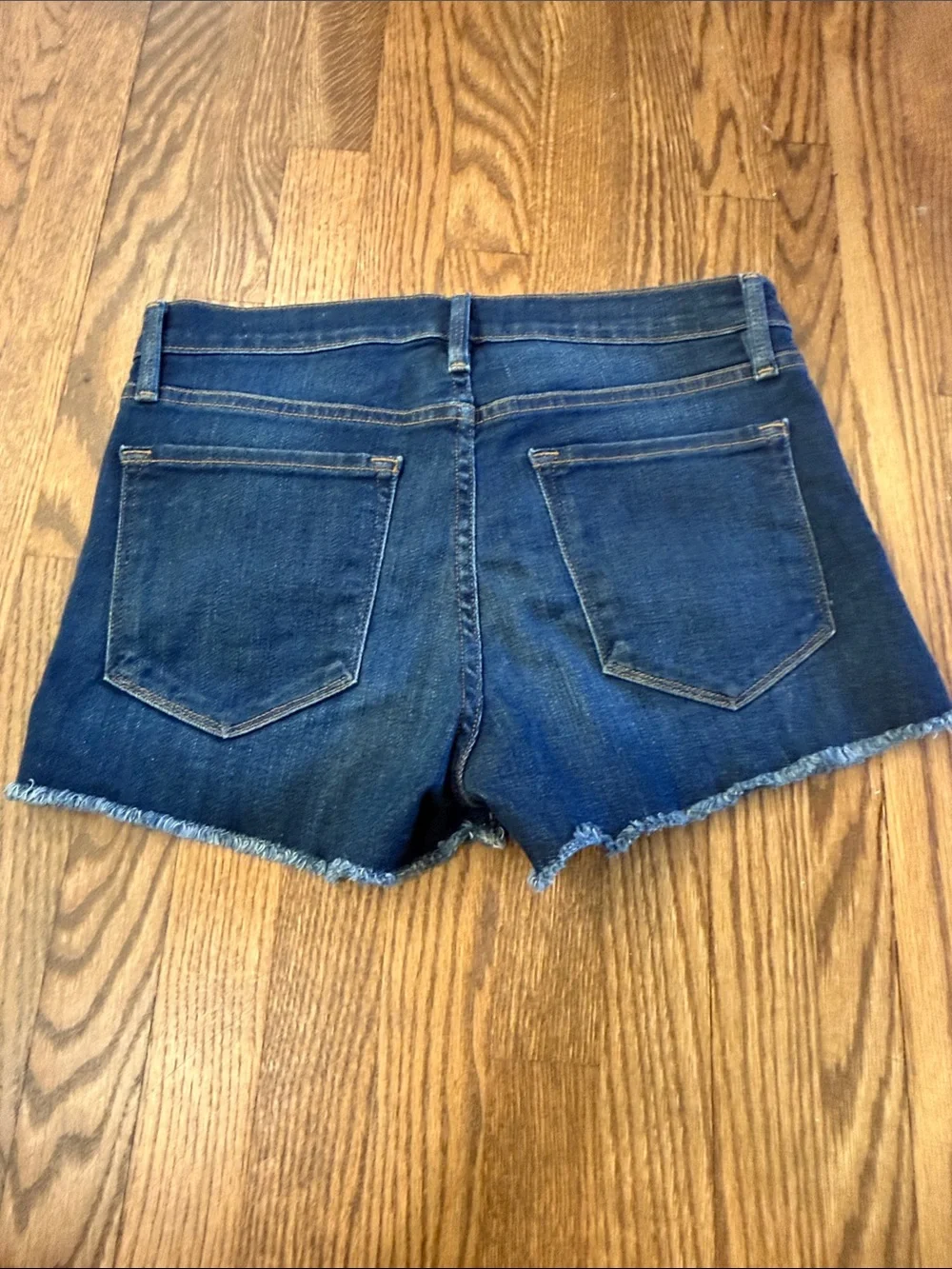 Frame Denim Blue Frayed Hem Denim Cutoff Shorts Size 26